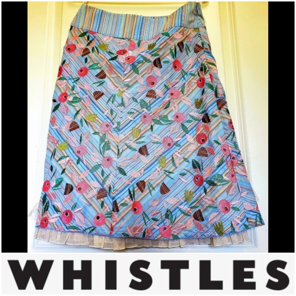 NWT Whistles of London Embroidered Skirt